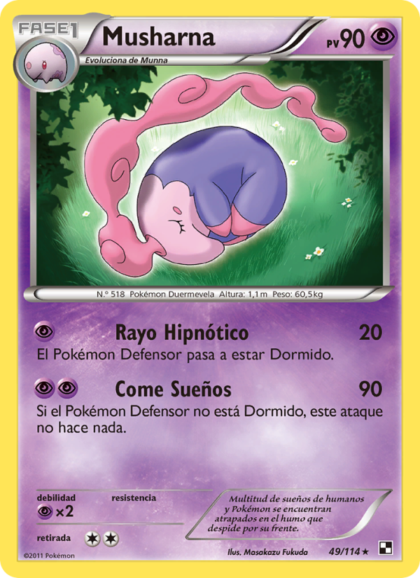 Musharna 49 — Negro y Blanco (Spanish Pokémon TCG card)