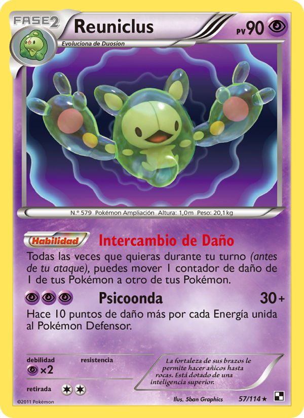 Reuniclus 57 — Negro y Blanco (Spanish Pokémon TCG card)