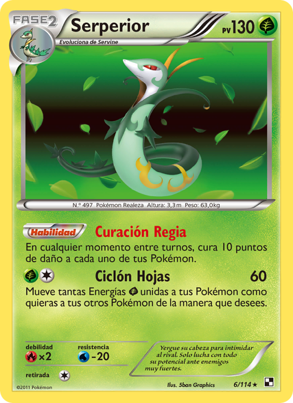 Serperior 6 — Negro y Blanco (Spanish Pokémon TCG card)