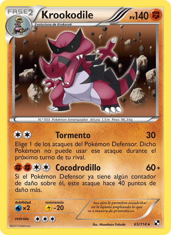 Krookodile 65 — Negro y Blanco (Spanish Pokémon TCG card)