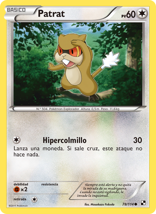 Patrat 78 — Negro y Blanco (Spanish Pokémon TCG card)