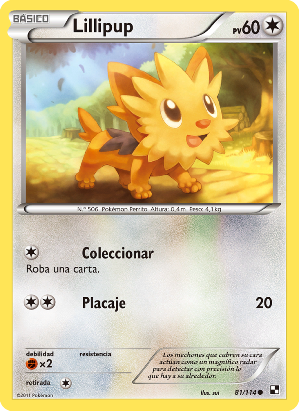 Lillipup 81 — Negro y Blanco (Spanish Pokémon TCG card)
