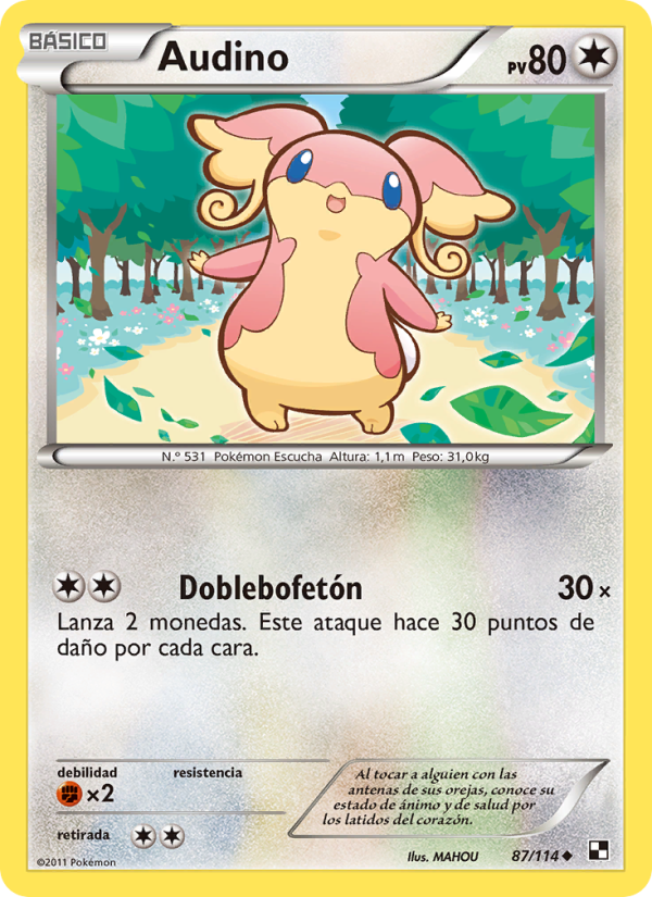 Audino 87 — Negro y Blanco (Spanish Pokémon TCG card)