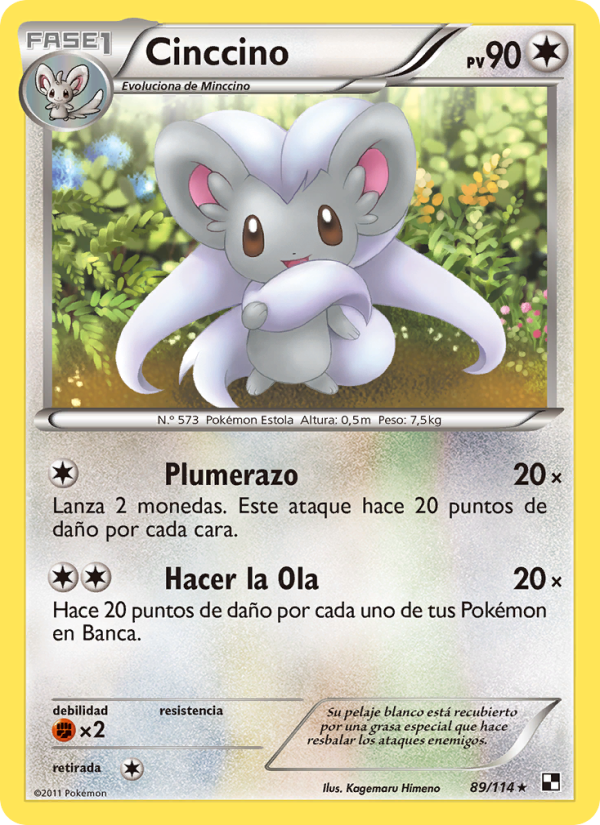 Cinccino 89 — Negro y Blanco (Spanish Pokémon TCG card)