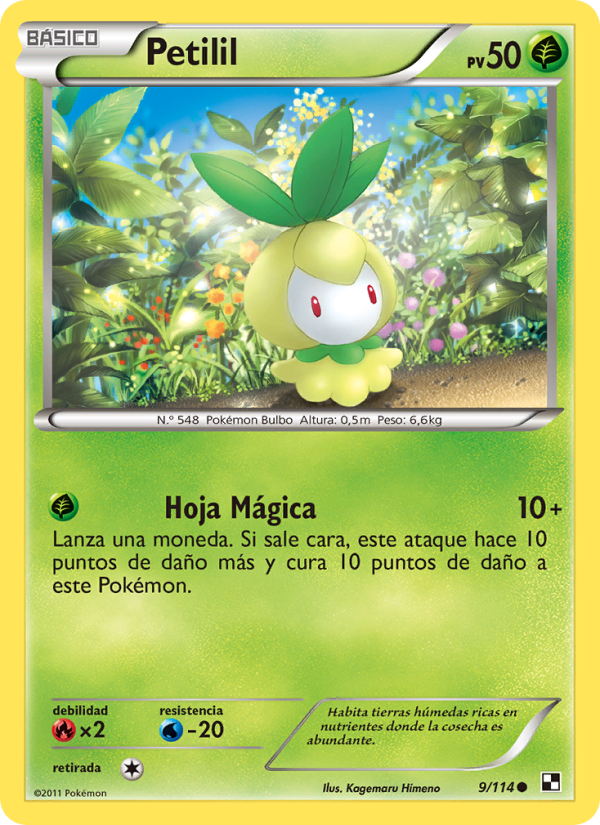 Petilil 9 — Negro y Blanco (Spanish Pokémon TCG card)