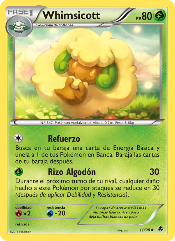 Whimsicott 11 — Fuerzas Emergentes (Spanish Pokémon TCG card)