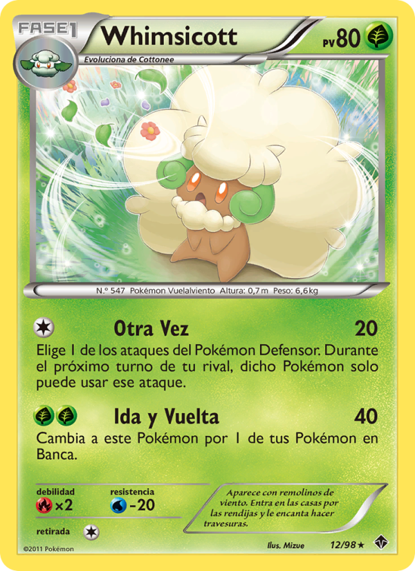 Whimsicott 12 — Fuerzas Emergentes (Spanish Pokémon TCG card)