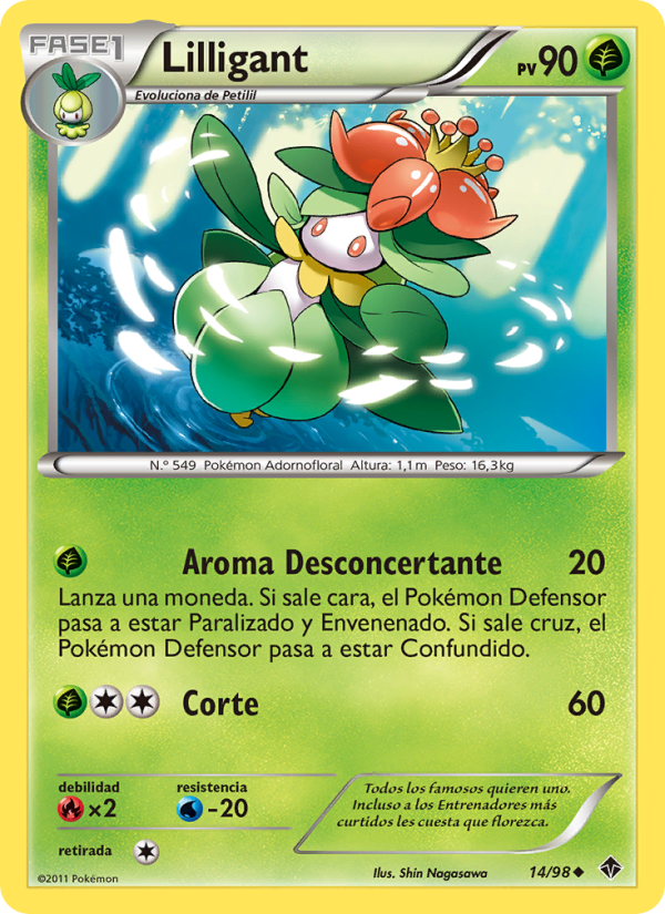 Lilligant 14 — Fuerzas Emergentes (Spanish Pokémon TCG card)