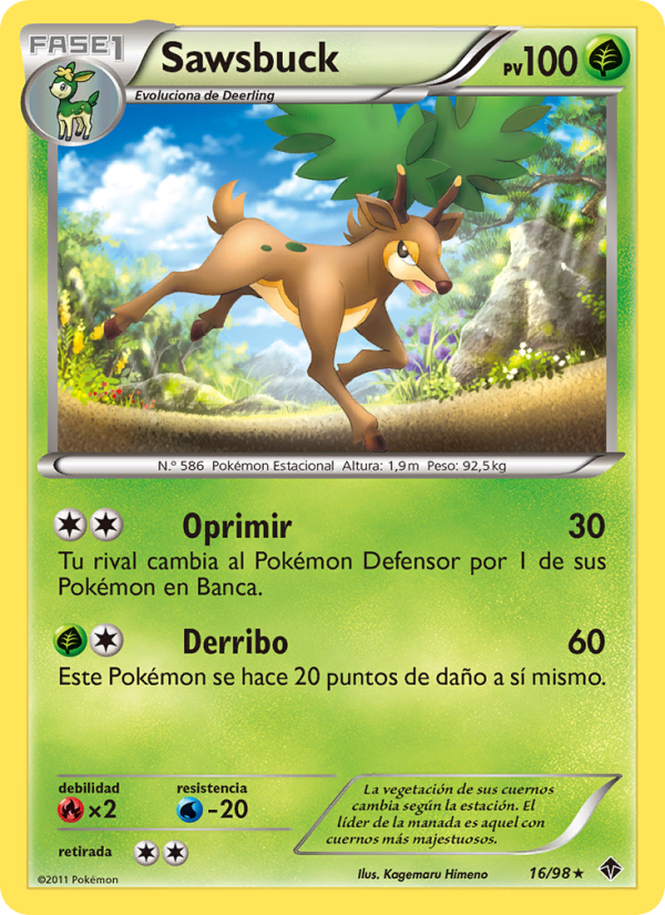 Sawsbuck 16 — Fuerzas Emergentes (Spanish Pokémon TCG card)