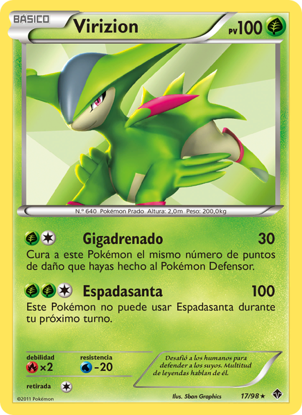 Virizion 17 — Fuerzas Emergentes (Spanish Pokémon TCG card)
