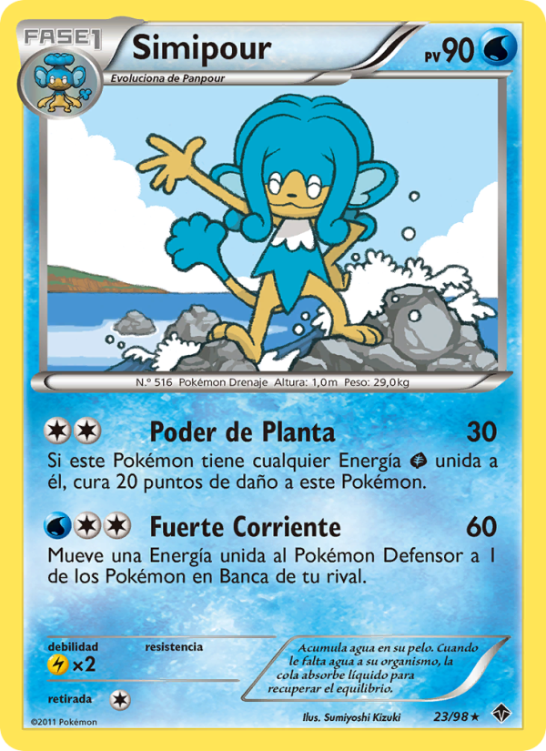 Simipour 23 — Fuerzas Emergentes (Spanish Pokémon TCG card)