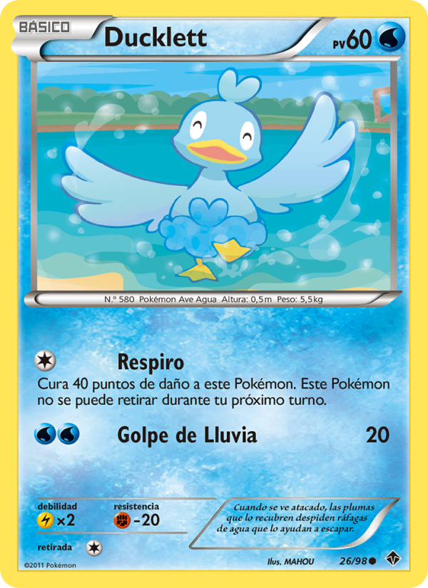 Ducklett 26 — Fuerzas Emergentes (Spanish Pokémon TCG card)