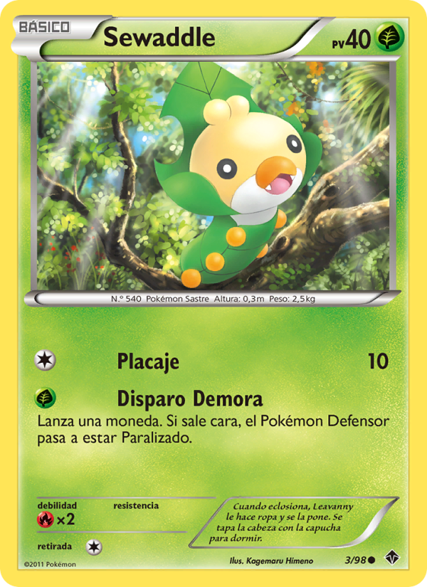 Sewaddle 3 — Fuerzas Emergentes (Spanish Pokémon TCG card)