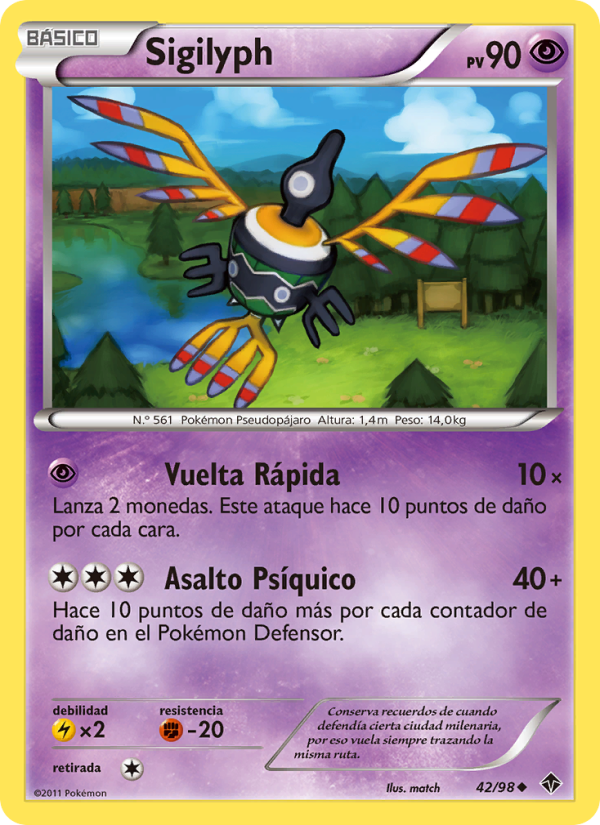 Sigilyph 42 — Fuerzas Emergentes (Spanish Pokémon TCG card)