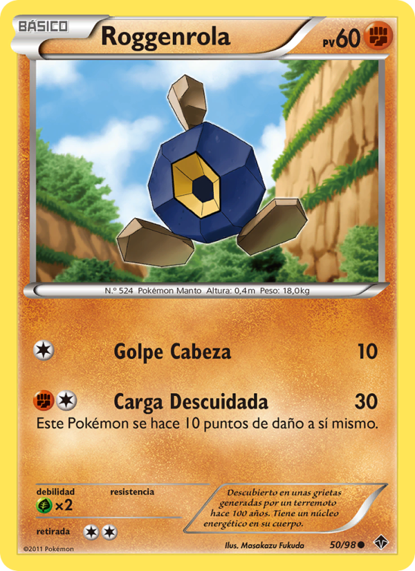 Roggenrola 50 — Fuerzas Emergentes (Spanish Pokémon TCG card)