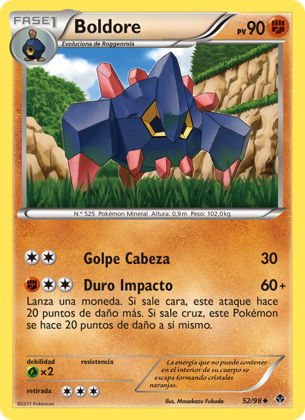 Boldore 52 — Fuerzas Emergentes (Spanish Pokémon TCG card)