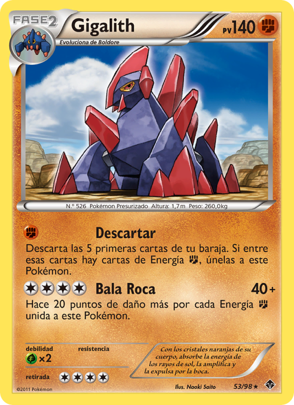 Gigalith 53 — Fuerzas Emergentes (Spanish Pokémon TCG card)