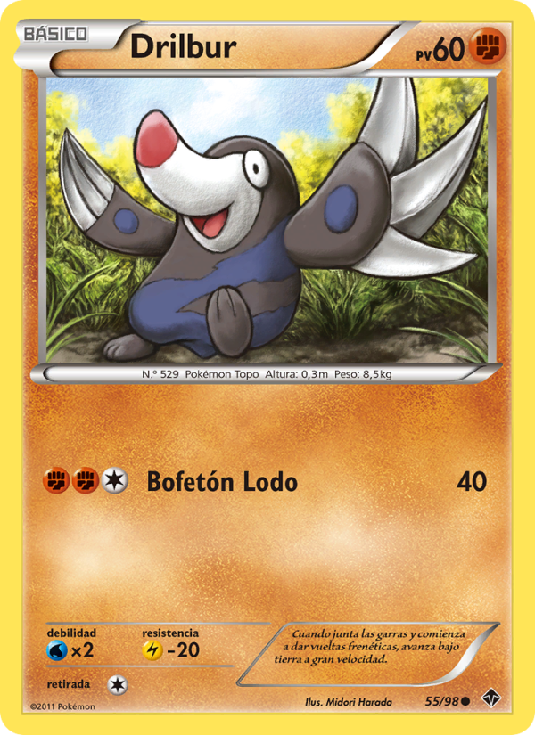 Drilbur 55 — Fuerzas Emergentes (Spanish Pokémon TCG card)