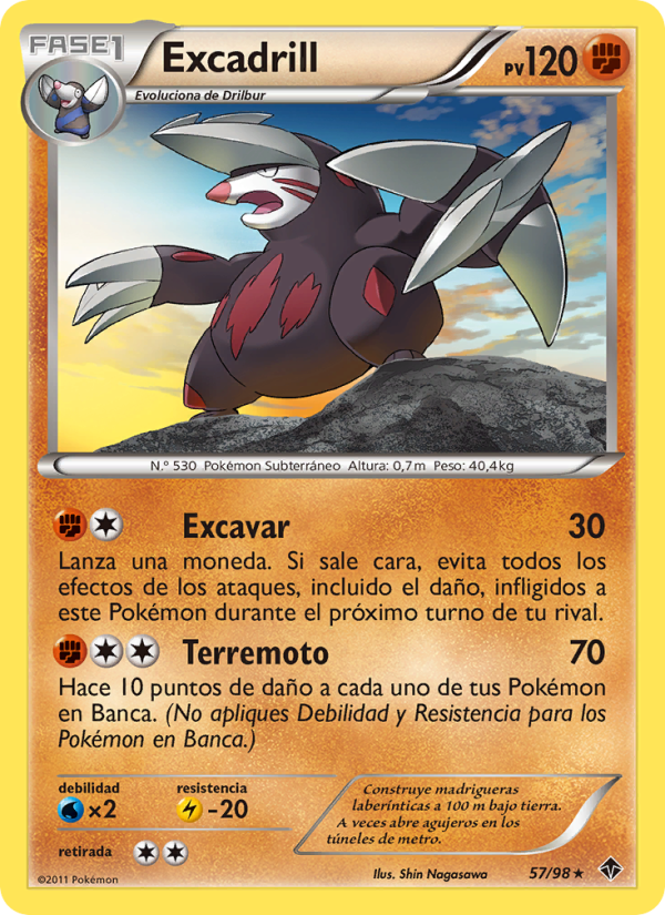 Excadrill 57 — Fuerzas Emergentes (Spanish Pokémon TCG card)