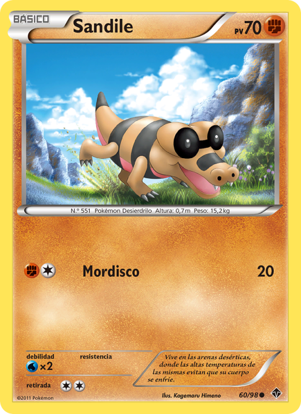 Sandile 60 — Fuerzas Emergentes (Spanish Pokémon TCG card)