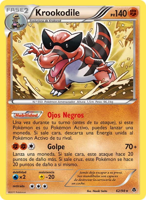 Krookodile 62 — Fuerzas Emergentes (Spanish Pokémon TCG card)