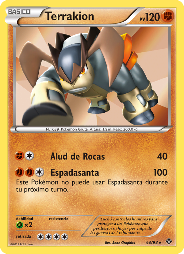 Terrakion 63 — Fuerzas Emergentes (Spanish Pokémon TCG card)