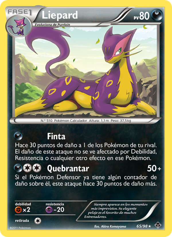 Liepard 65 — Fuerzas Emergentes (Spanish Pokémon TCG card)