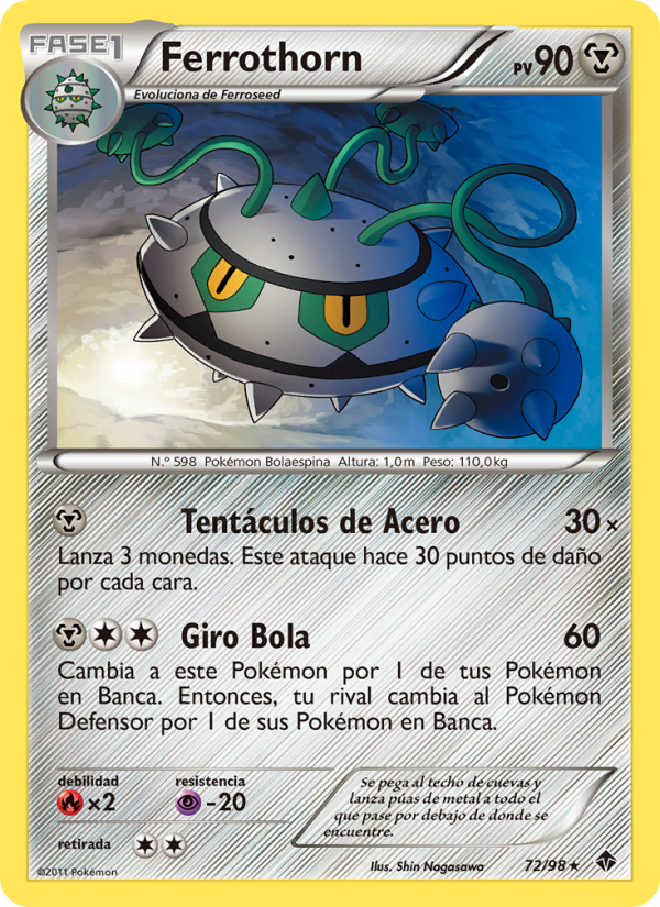 Ferrothorn 72 — Fuerzas Emergentes (Spanish Pokémon TCG card)