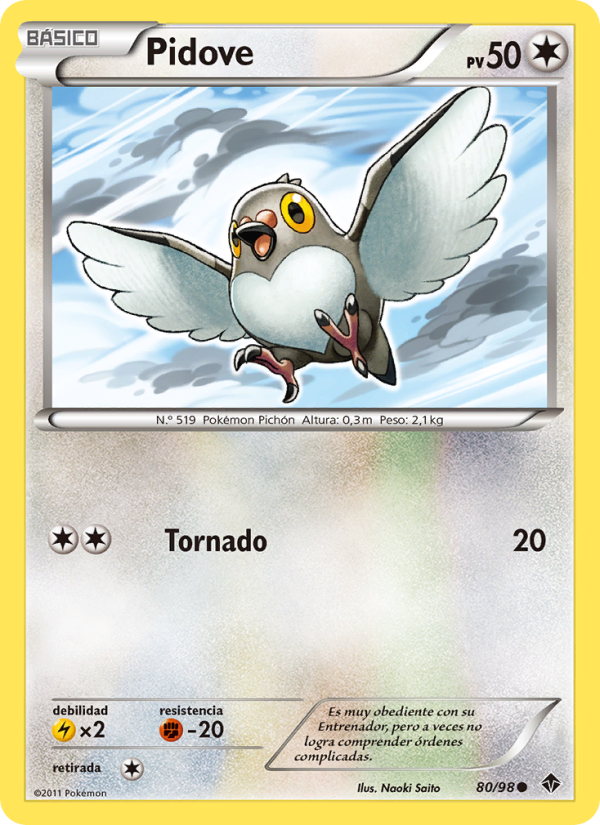 Pidove 80 — Fuerzas Emergentes (Spanish Pokémon TCG card)