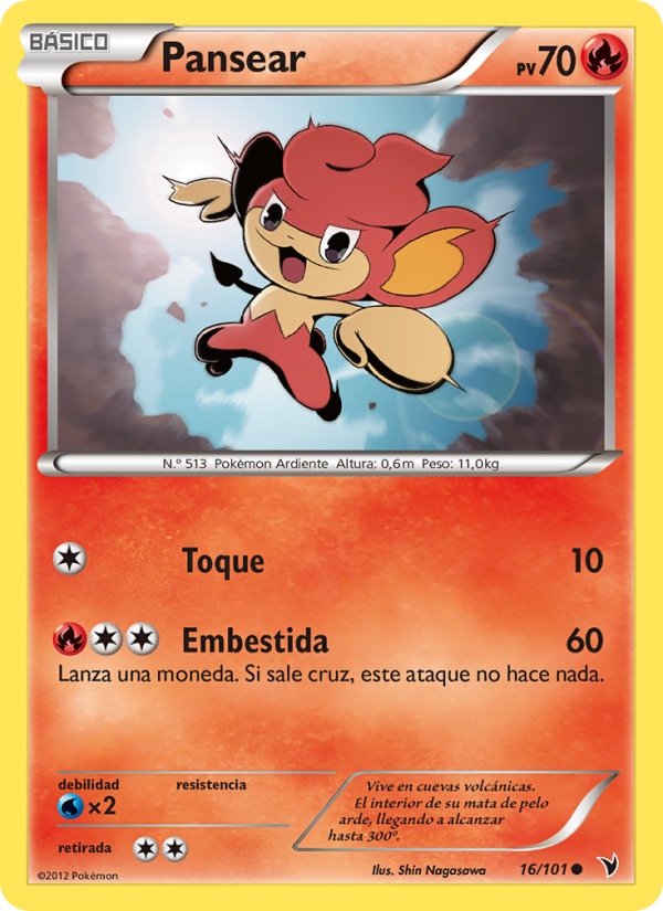 Pansear 16 — Nobles Victorias (Spanish Pokémon TCG card)