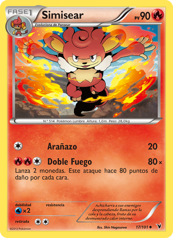 Simisear 17 — Nobles Victorias (Spanish Pokémon TCG card)