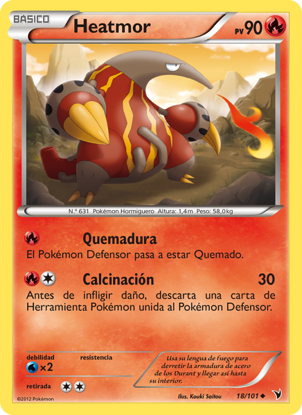 Heatmor 18 — Nobles Victorias (Spanish Pokémon TCG card)