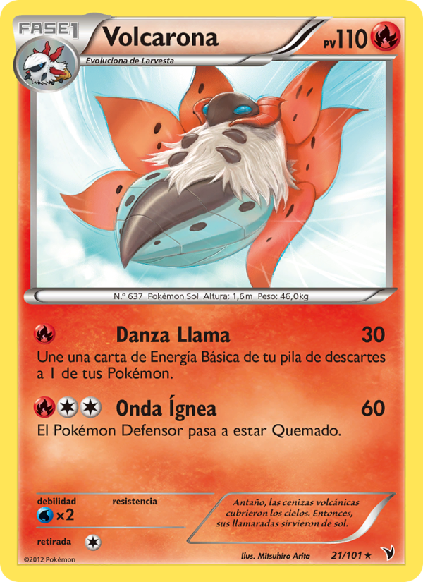Volcarona 21 — Nobles Victorias (Spanish Pokémon TCG card)