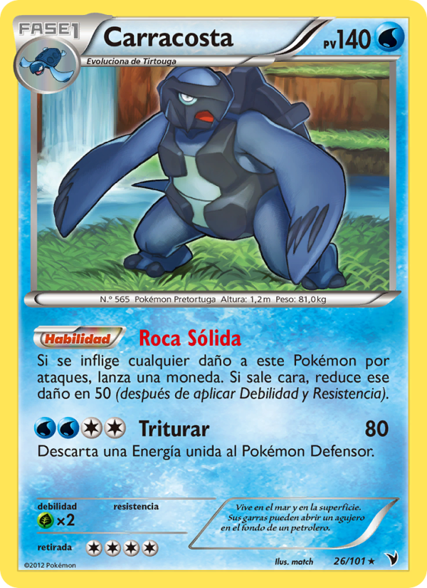 Carracosta 26 — Nobles Victorias (Spanish Pokémon TCG card)