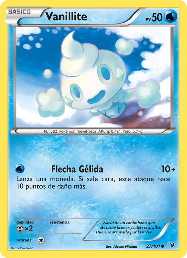 Vanillite 27 — Nobles Victorias (Spanish Pokémon TCG card)