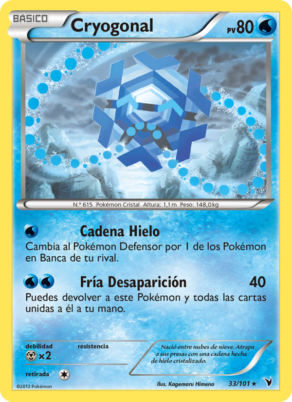 Cryogonal 33 — Nobles Victorias (Spanish Pokémon TCG card)
