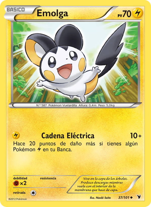 Emolga 37 — Nobles Victorias (Spanish Pokémon TCG card)