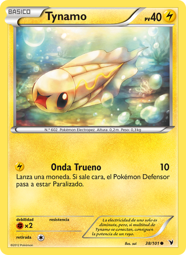 Tynamo 38 — Nobles Victorias (Spanish Pokémon TCG card)
