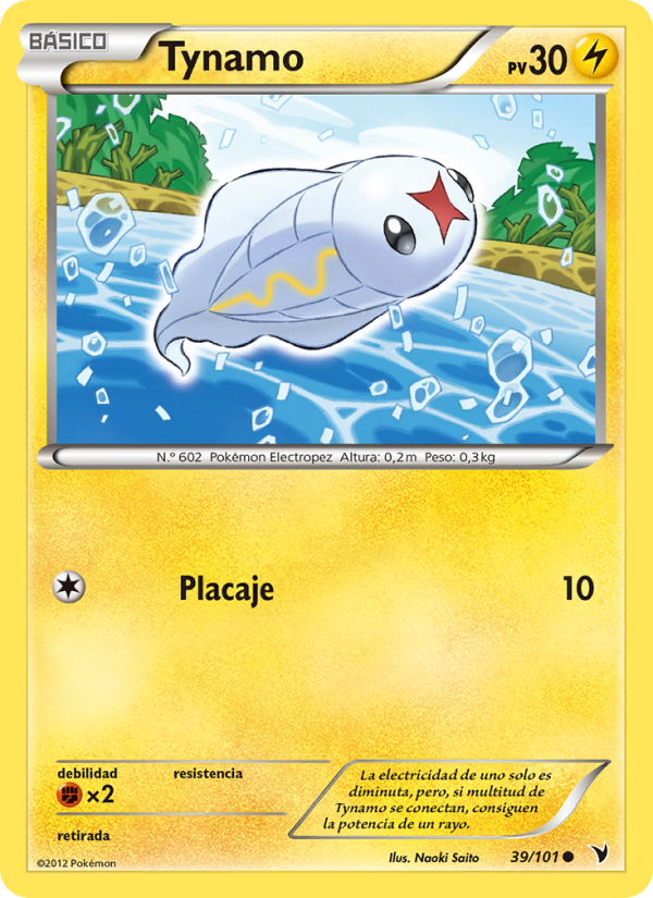 Tynamo 39 — Nobles Victorias (Spanish Pokémon TCG card)