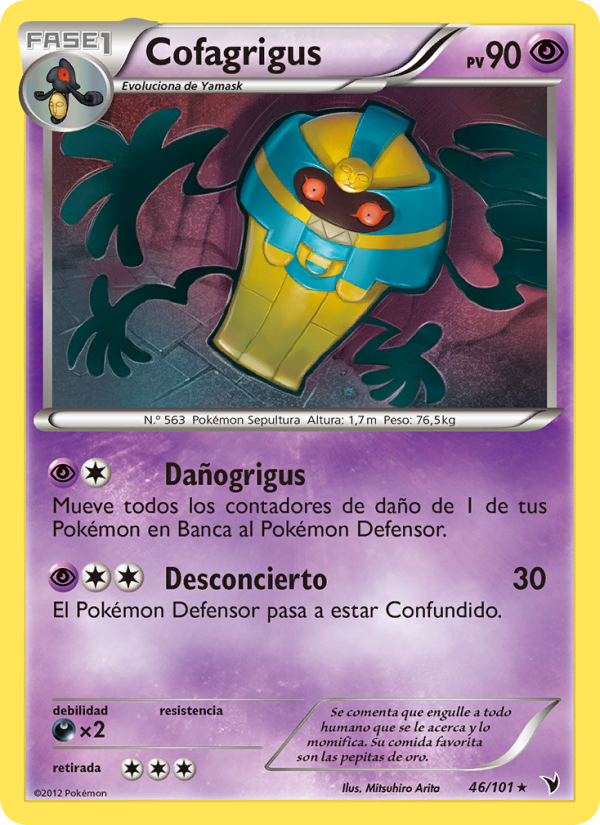 Cofagrigus 46 — Nobles Victorias (Spanish Pokémon TCG card)