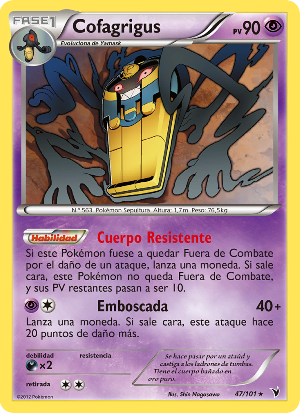 Cofagrigus 47 — Nobles Victorias (Spanish Pokémon TCG card)