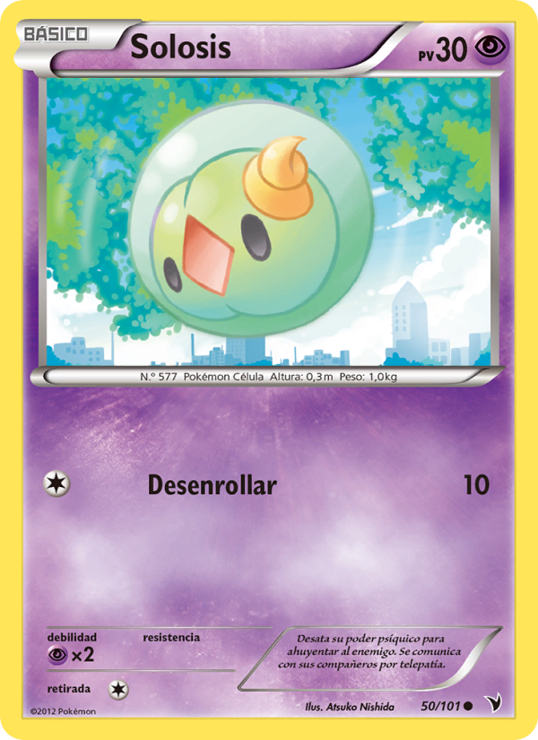Solosis 50 — Nobles Victorias (Spanish Pokémon TCG card)