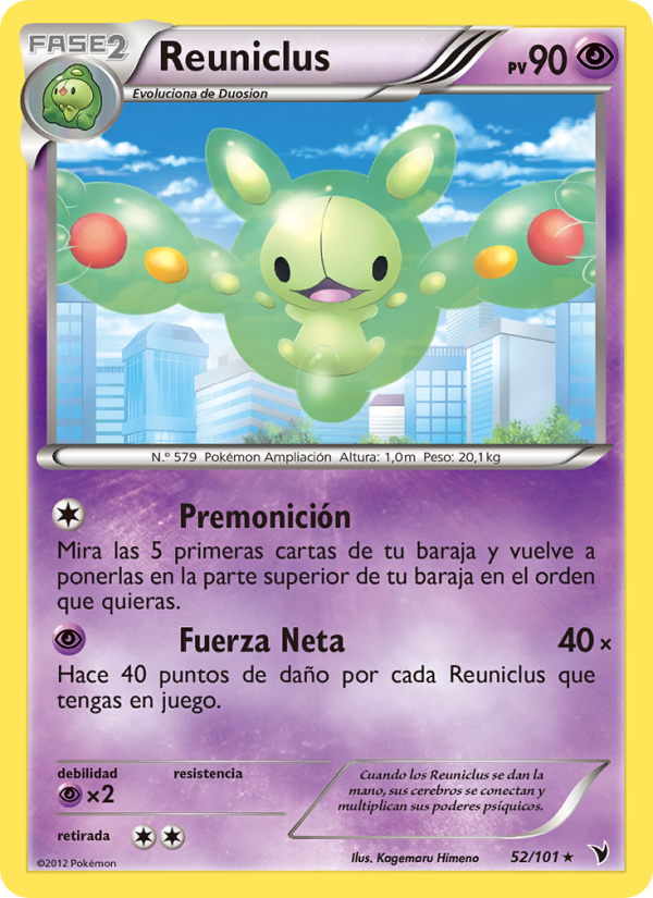 Reuniclus 52 — Nobles Victorias (Spanish Pokémon TCG card)