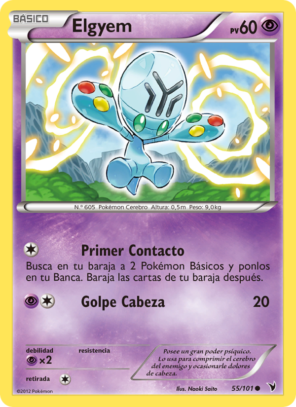 Elgyem 55 — Nobles Victorias (Spanish Pokémon TCG card)