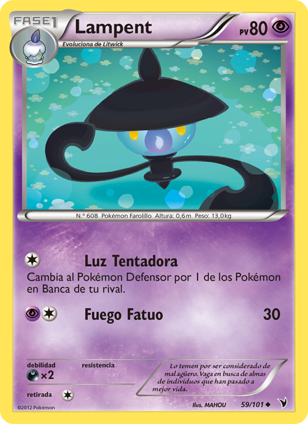 Lampent 59 — Nobles Victorias (Spanish Pokémon TCG card)