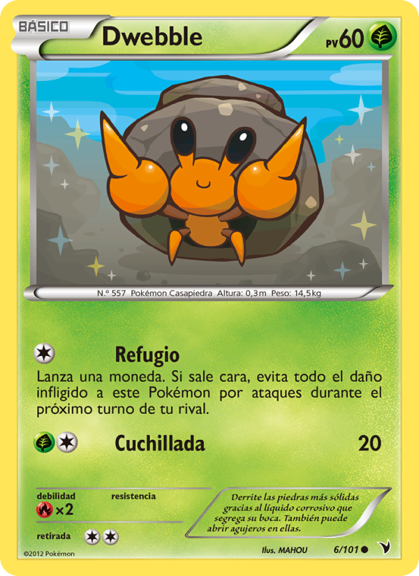 Dwebble 6 — Nobles Victorias (Spanish Pokémon TCG card)