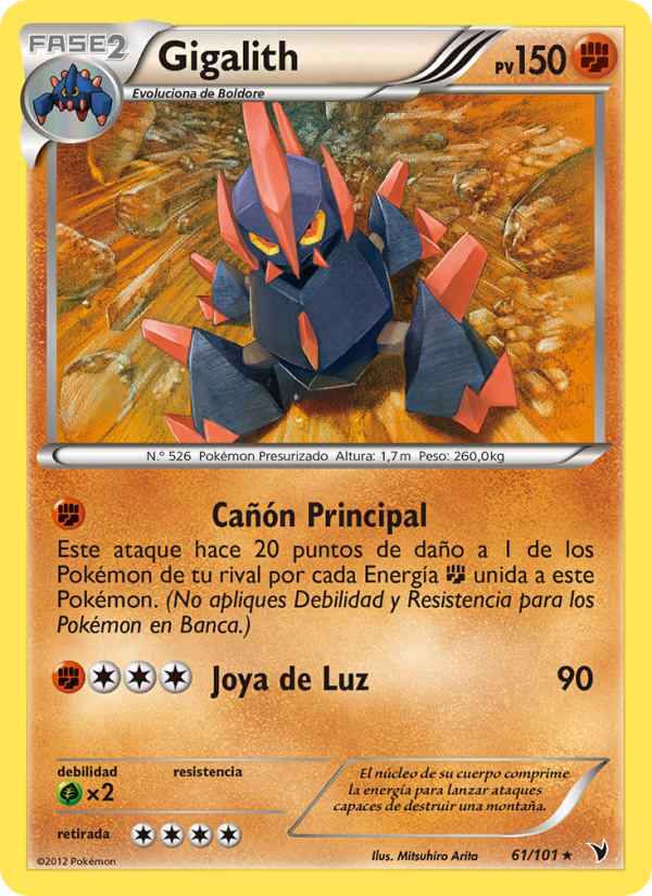 Gigalith 61 — Nobles Victorias (Spanish Pokémon TCG card)