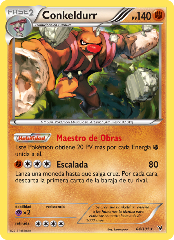 Conkeldurr 64 — Nobles Victorias (Spanish Pokémon TCG card)