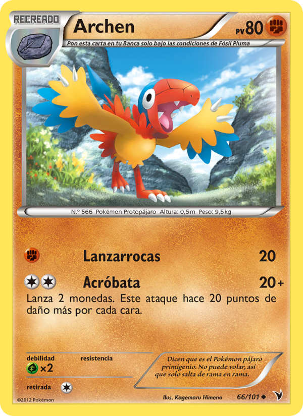 Archen 66 — Nobles Victorias (Spanish Pokémon TCG card)