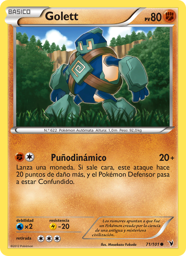 Golett 71 — Nobles Victorias (Spanish Pokémon TCG card)